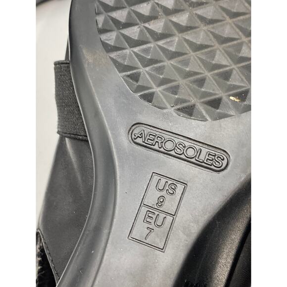 AEROSOLES Women's Black Almond-Toe Slip-On Lightweight Mary Jane Flats SZ 9 - Picture 6 of 8